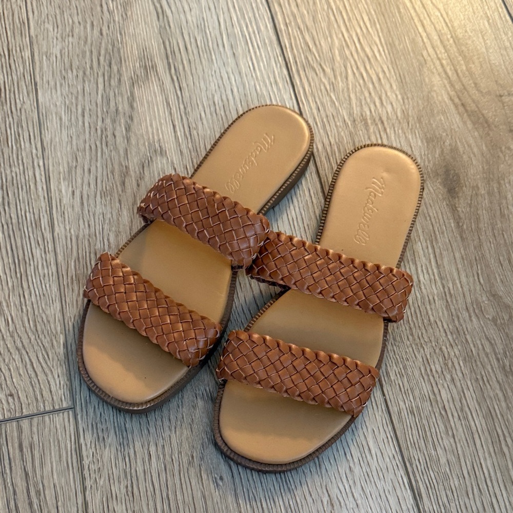 Madewell Brown Woven Slide Sandals